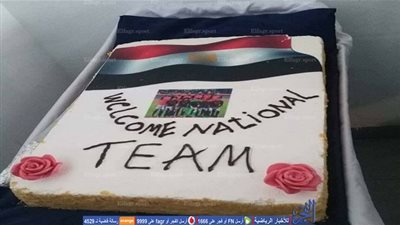 تورتة في استقبال بعثة المنتخب بالمطار (صور)