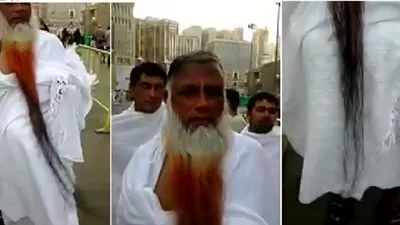 في مشهد غريب.. معتمر بـ 