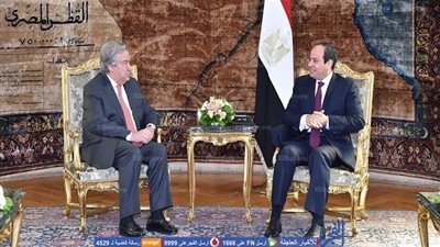 تفاصيل لقاء السيسي بسكرتير عام الأمم المتحدة‎