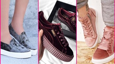 الأحذية الرياضية المخملية تتألق في شتاء 2017