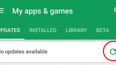 جوجل  تضيف أيقونة جديدة لطلب التحديثات يدوياً في متجر بلاي