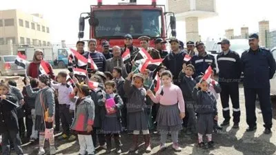  زيارة فد من طلاب المدارس لقسم شرطة المنيا والحماية المدنية (صور) 