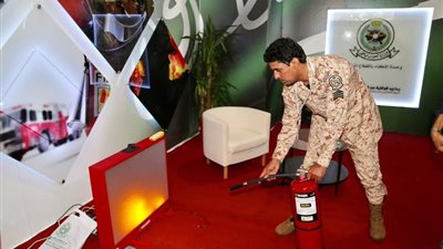 وحدة الإطفاء بالحرس الوطني تشارك باليوم العالمي للدفاع المدني