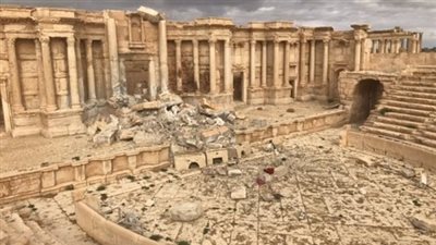 تخريب قصر ملكي قطري في تدمر استخدمه 