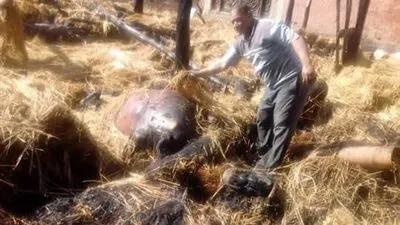 حريق في أرض زراعية بدمياط