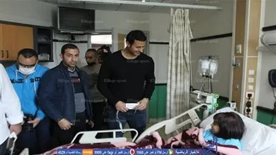 صور زيارة لاعبي الأهلي لمستشفى 57375 بكاميرا الفجر الرياضي