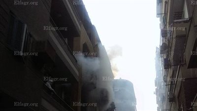 اندلاع حريق في شقة بشارع سليمان جوهر بالدقي (صور)