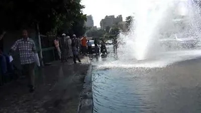 انفجار ماسورة مياه بحي شرق شبرا الخيمة