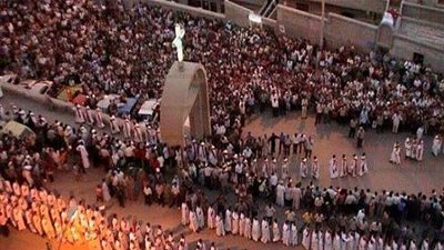 الأقباط يواصلون الاحتفالات بمولد العذراء بجبل درنكة تحت حراسة أمنية مشددة