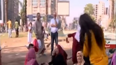 فرحة المواطنين بعيد الأَضحى في ميدان مصطفى محمود 