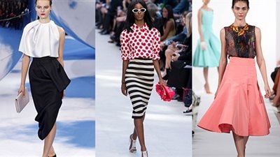 التنورة متوسطة الطول تسيطر على موضة الخريف