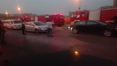 عاجل.. انفجار سيارة أعلى كوبري فيصل بعد اشتعال النيران بها (صور)