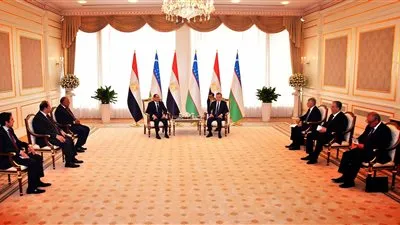 السيسي يعقد جلسة مباحثات مع الرئيس الأوزبكي‎