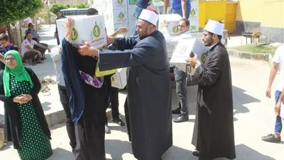 قافلة الأزهر لشمال سيناء توزع ١٥٠٠ عبوة غذائية وكسائية 
