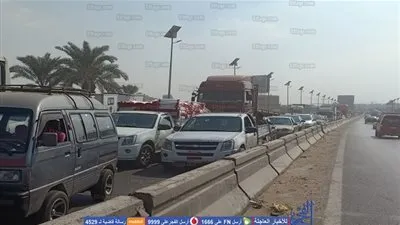 عاجل.. انقلاب مقطورة أعلى دائري المريوطية
