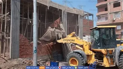 إزالة 29 حالة تعدى على الأراضى الزراعية بالقناطر  (صور)