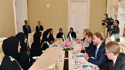 رئيسة مجلس الاتحاد الفدرالية لروسيا تستقبل الوفد الإماراتي المشارك في المنتدى الأوروآسيوي الثاني للمرأة