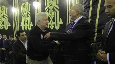وزير الشباب ورئيس نادي الزمالك يشاركان في عزاء شقيق رئيس حزب الوفد (صور)