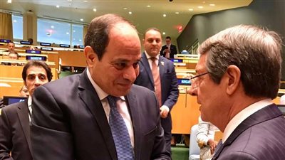 الرئيس السيسي يلتقي نظيره القبرصي بمقر الأمم المتحدة 