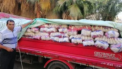 ضبط 7 طن أرز مدعم قبل تهريبه للسوق السوداء بالفيوم (صور)