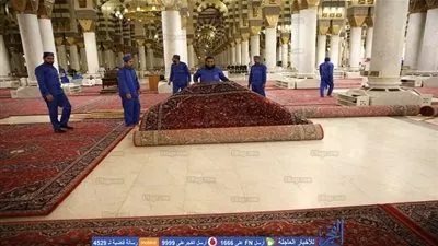 تجديد سجاد المسجد النبوي استعداداً لموسم العمرة