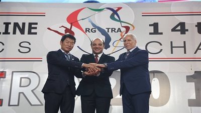 إيهاب أمين  يلتقي رئيس الاتحاد الدولي للجمباز لبحث ترتيب بطولة العالم 2019 بمصر 