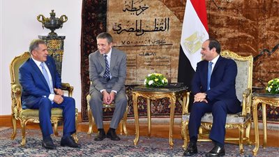 السيسي يستقبل رئيس تتارستان الروسية بحضور وزراء الخارجية والثقافة والتجارة