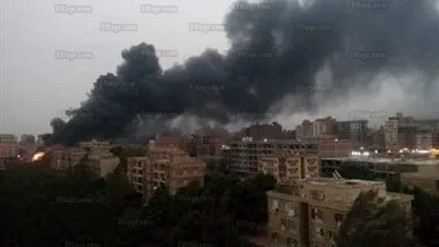 نشوب حريق هائل بجوار مجمع الكليات بشبين الكوم (صور)