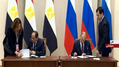 عاجل.. السيسي وبوتين يوقعان اتفاقية الشراكة الشاملة