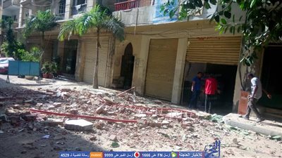 انهيار جزئي بعقار دون إصابات في الإسكندرية (صور)