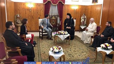 مبعوث رئيس الجمهورية الفرنسية يزور بطريركية الأقباط الكاثوليك 