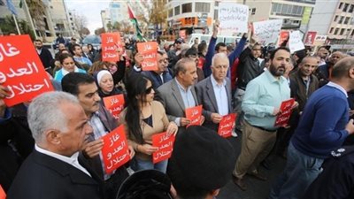 مسيرة في الأردن تطالب بإلغاء اتفاقية الغاز مع إسرائيل (صور)