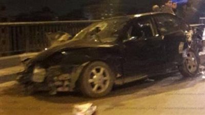 اصطدام سيارة ملاكي بأتوبيس نقل عام أعلى محور 26 يوليو