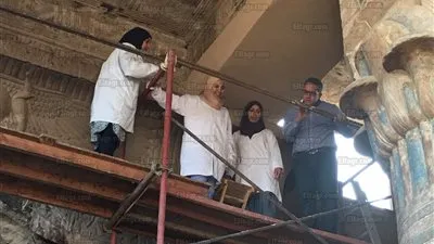 وزير الآثار يتفقد أعمال مشروع ترميم وتطوير معبد 
