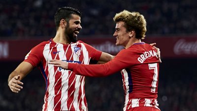 جريزمان وكوستا يقودان هجوم أتلتيكو أمام برشلونة