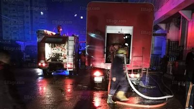 نشوب حريق في ورشة 