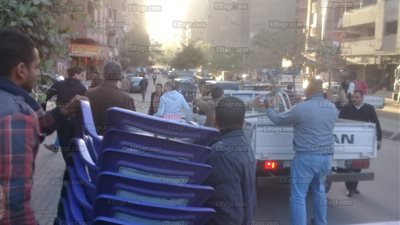 شرطة المرافق تواصل حملاتها لإزالة الإشغالات بشوارع الجيزة (صور)