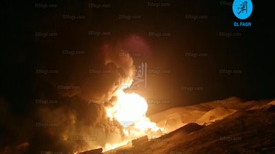 عاجل.. ننشر فيديو جديد لحريق حقل بترول 