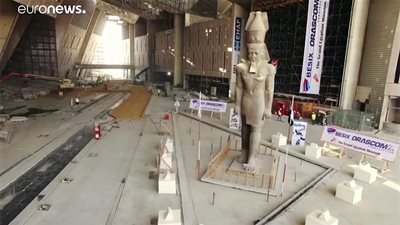 ننشر أحدث فيديو عن المتحف المصري الكبير وآخر الأعمال 