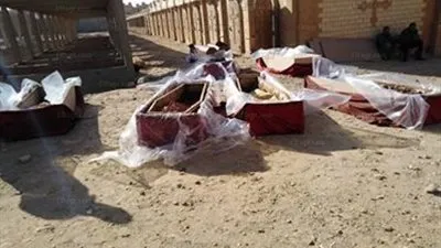 تفاصيل نقل شهداء كنيسة حلوان من المقابر حتى كنيستهم (صور)