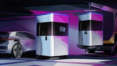 فولكس فاجن تبتكر بنوك طاقة متنقلة لشحن السيارات الكهربائية (فيديو)