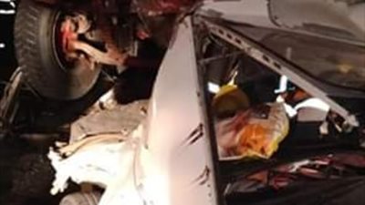 عاجل.. مصرع ٦ أشخاص بحادث تصادم سيارة ملاكي وسيارة نقل بطريق 