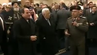 كامل الوزير يشرح لـ السيسي وأبو مازن مكونات مسجد الفتاح العليم بالعاصمة الإدارية