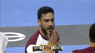 قطر تتقدم على مصر في الشوط الأول 15-12 بمونديال اليد