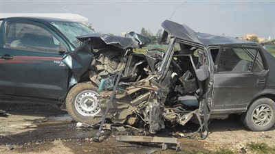 إصابة 3 أشخاص في حادث تصادم 3 سيارات أعلى الطريق الدائري