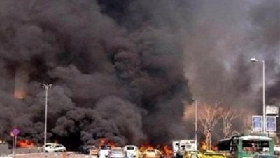 شاهد اللحظات الأولى للهجوم الانتحاري على رتل أمريكي بسوريا