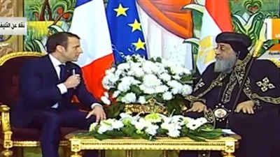 الرئيس الفرنسي: وجودنا في الكاتدرائية يؤكد احترامنا للكنيسة القبطية