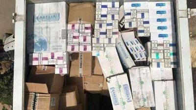 ضبط 28 ألف و760 علبة سجائر مجهولة المصدر بالفيوم