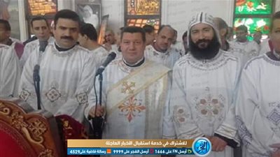 أسقف الفيوم يترأس القداس الإلهي للتذكار السمائي الرابع للراهب إبرآم الأنبا توماس (صور)