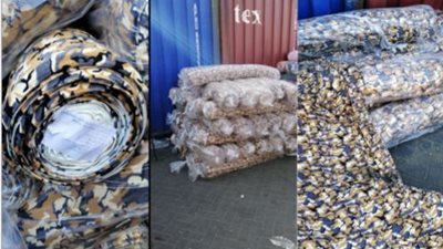 مُهربة داخل حاويتين.. ضبط 2440 كيلو أقمشة تشبه الملابس العسكرية بميناء السخنة 